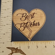 Load image into Gallery viewer, Best bitches split heart ornament
