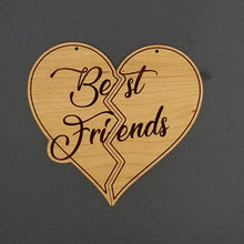 Load image into Gallery viewer, Best friends split heart ornament