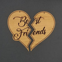 Load image into Gallery viewer, Best friends split heart ornament