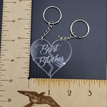Load image into Gallery viewer, Best bitches split heart keychains