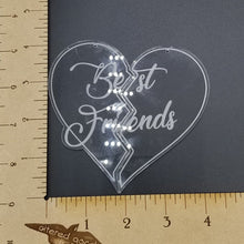 Load image into Gallery viewer, Best friends split heart ornament