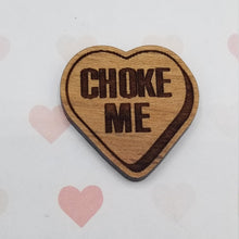 Load image into Gallery viewer, Valentine conversation hearts 32 saying setsexy, dirty, inappropriate, cheeky laser engraved wood magnet
