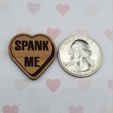 Load image into Gallery viewer, Valentine conversation hearts 32 saying setsexy, dirty, inappropriate, cheeky laser engraved wood magnet