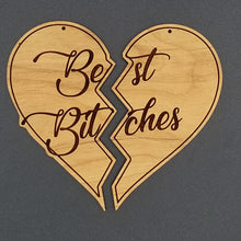 Load image into Gallery viewer, Best bitches split heart ornament