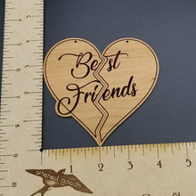 Load image into Gallery viewer, Best friends split heart ornament