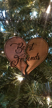 Load image into Gallery viewer, Best friends split heart ornament