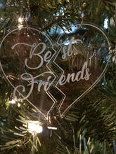 Load image into Gallery viewer, Best friends split heart ornament