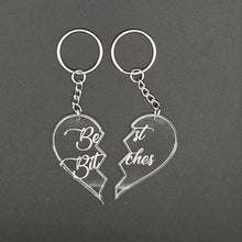 Load image into Gallery viewer, Best bitches split heart keychains