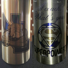 Load image into Gallery viewer, I coach whats your super power personalized water bottle