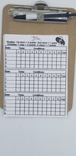 Load image into Gallery viewer, Nothin but dust clay pigeon shooting score card and clipboard