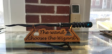Load image into Gallery viewer, The wand chooses the wizard Cherry wood wand stand with deathly Hallows base - Altered Goods