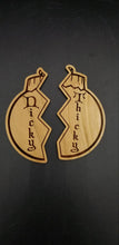 Load image into Gallery viewer, Personalized split broken christmas Ball laser engraved woodornament - Altered Goods