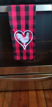 Load image into Gallery viewer, Cock lover embroidered red and black plaid towel - Altered Goods
