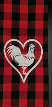 Load image into Gallery viewer, Cock lover embroidered red and black plaid towel - Altered Goods