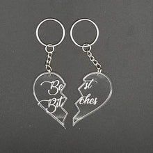 Load image into Gallery viewer, Best bitches split heart keychains - Altered Goods
