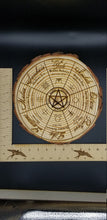 Load image into Gallery viewer, Wheel of the year laser engraved tree slice - Altered Goods