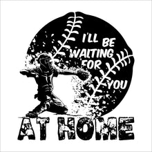 Load image into Gallery viewer, softball catcher svg dxf pdf corel draw files with choice of I, I'll, and My girl will be waiting
