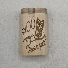 Load image into Gallery viewer, Hoo gives a fuck owl walnut dugout one hitter