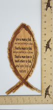 Load image into Gallery viewer, Give a man a fish wooden sign
