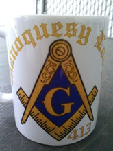 Load image into Gallery viewer, Masonic square and compass lodge mug
