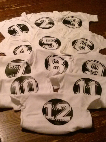 Baseball month onesies