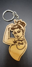Load image into Gallery viewer, Hemp heals cbd rosie the riveter keychain - Altered Goods
