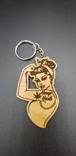 Load image into Gallery viewer, Hemp heals cbd rosie the riveter keychain - Altered Goods
