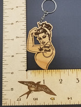 Load image into Gallery viewer, Hemp heals cbd rosie the riveter keychain - Altered Goods
