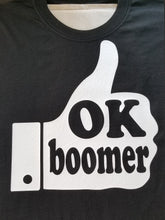 Load image into Gallery viewer, Ok boomer thumbs up t shirt. - Altered Goods
