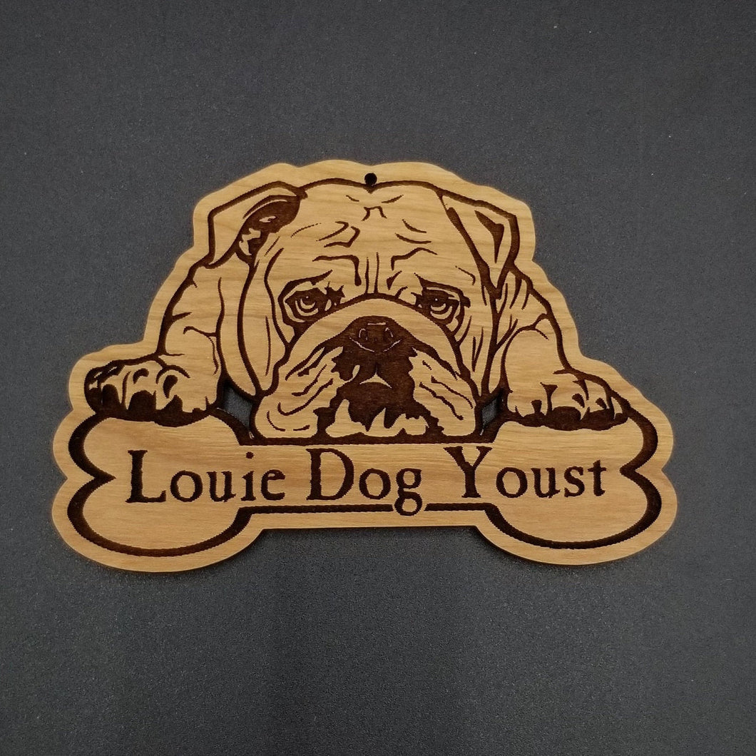 Personalized bulldog christmas ornament - Altered Goods