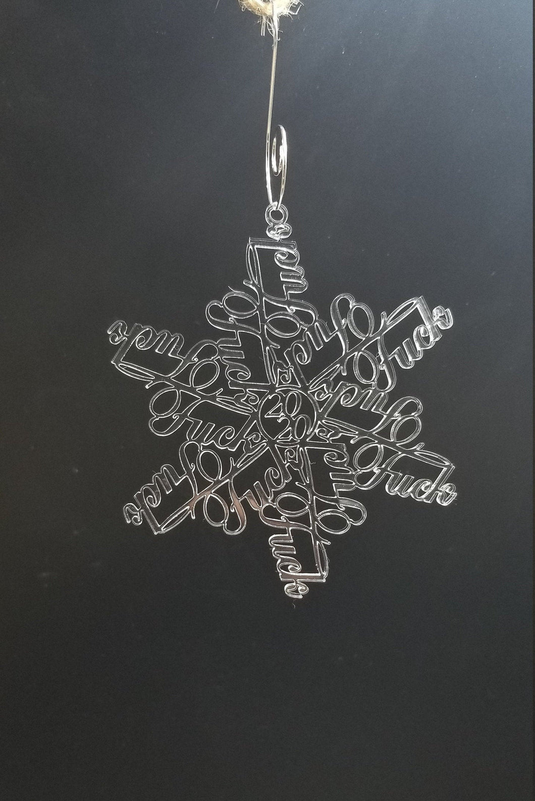 Fuck 2020 fuckflake snowflake clear acrylic cut out ornament