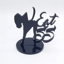 Load image into Gallery viewer, I eat ass stripper black acrylic desk sign - Altered Goods
