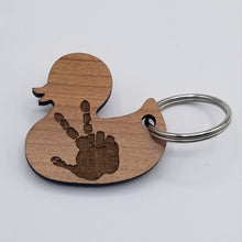 Load image into Gallery viewer, Duck wave cherry wood keychain
