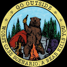 Load image into Gallery viewer, Go outside bear sticker

