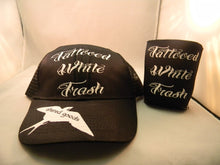 Load image into Gallery viewer, Tattooed white trash trucker hat - Altered Goods
