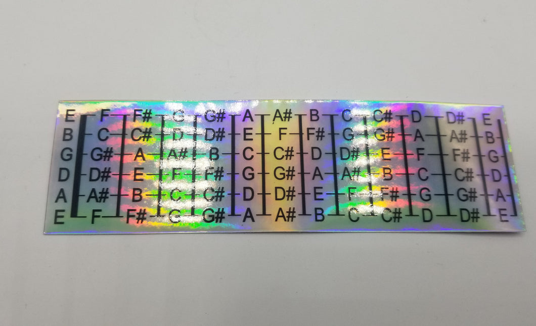 Fretboard notes holographic sticker