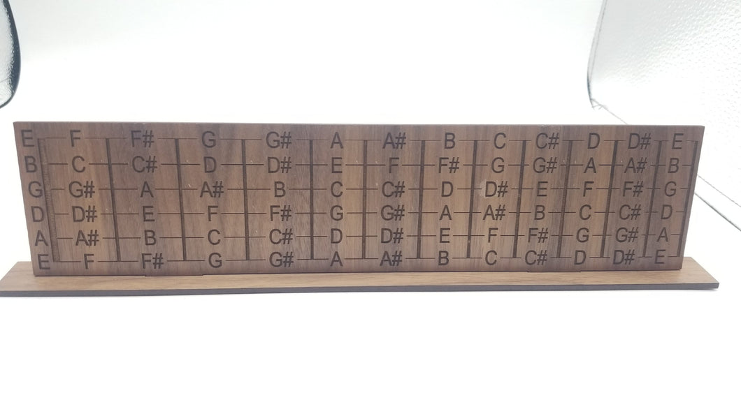 Fretboard note layout wooden sign